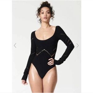 NUX Black Long Sleeve Bodysuit